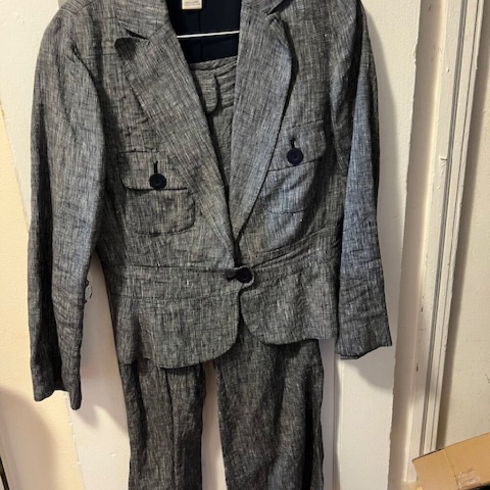 LINEN SLIGHTLY DRESSY CROPPED PANTSUIT